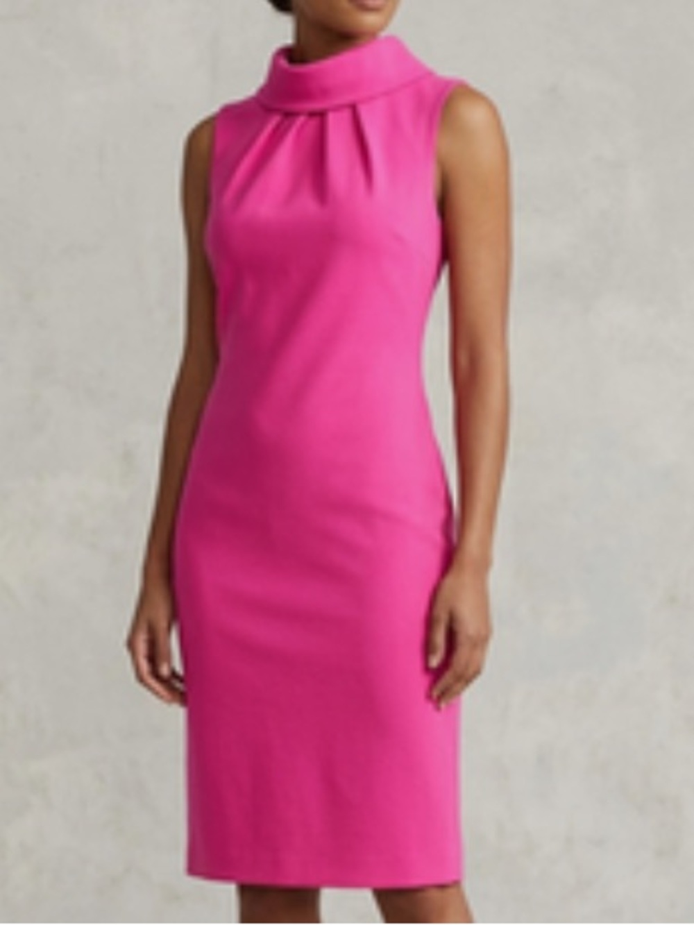 NWT STS Sail to Sable Drape Collar Button Back Sheath Dress Hot Pink Medium